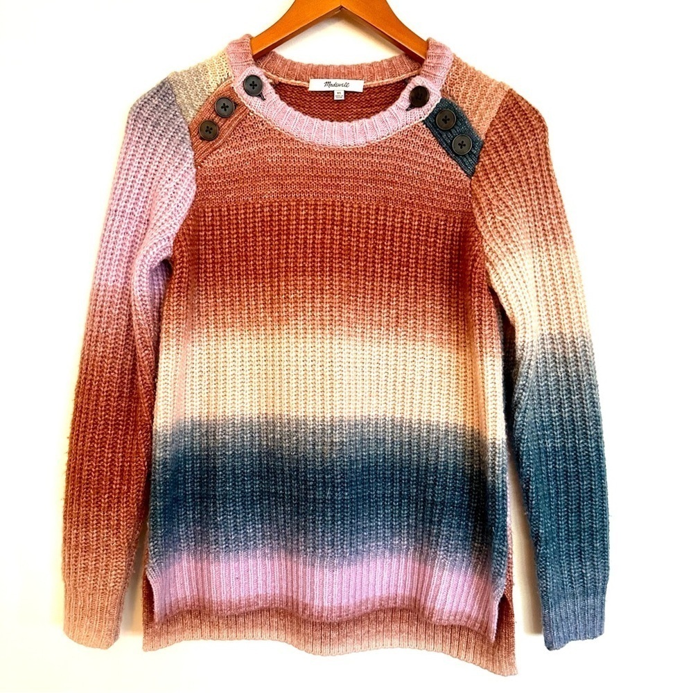 Madewell Wool Blend Ombré Split Hem Sweater Size XS